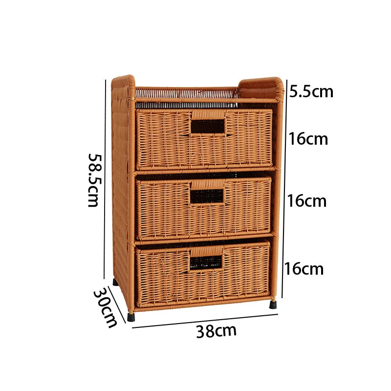 Storage Drawer Organizer | Natural Woven & Eco-Friendly | 3-Drawer