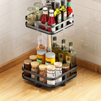 Storage Rack | 360° Rotation & Metal Frame | Adjustable Tiers