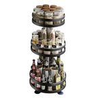 Storage Rack | 360° Rotation & Metal Frame | Adjustable Tiers