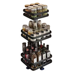 Storage Rack | 360° Rotation & Metal Frame | Adjustable Tiers