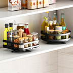 Storage Rack | 360° Rotation & Metal Frame | Adjustable Tiers