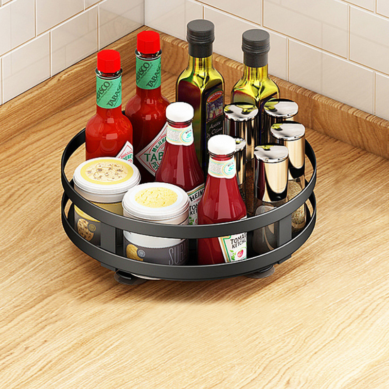 Storage Rack | 360° Rotation & Metal Frame | Adjustable Tiers