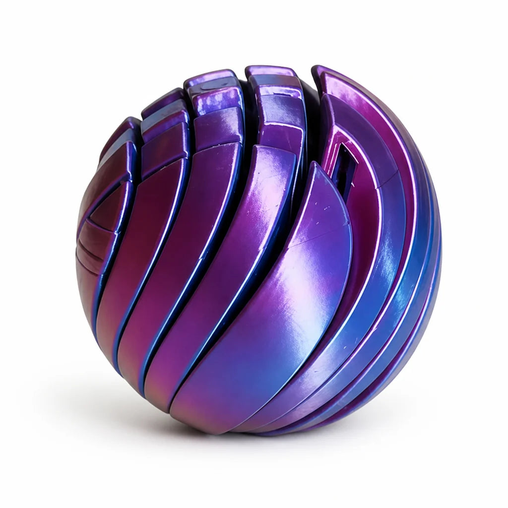 Stress Ball | Spiral Textured Silent Silicone | Diameter 5.4/7.4 cm