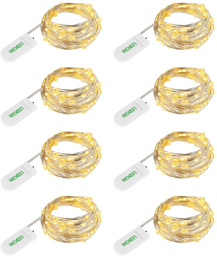 String Lights | Flexible Copper Wire & Waterproof | 8-Pack
