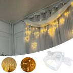 String Lights | Heart-Shaped Warm-White LEDs & Battery-Powered