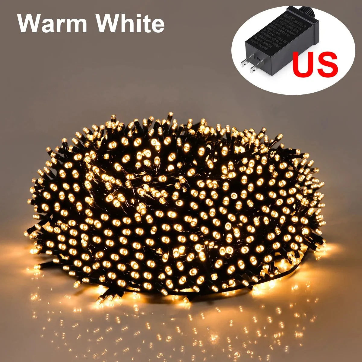 String Lights | Warm White LED & Weather-Resistant | Plug-In