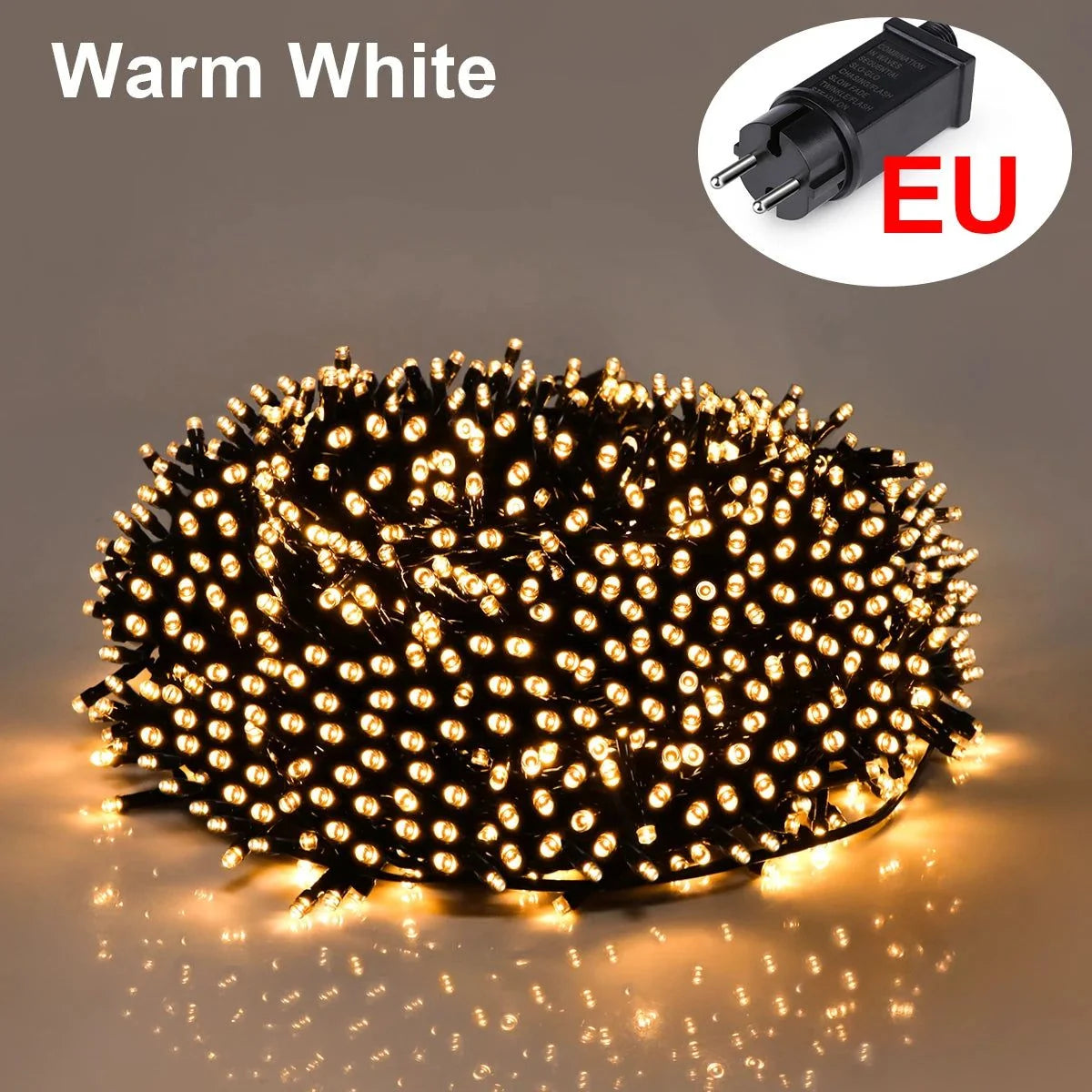 String Lights | Warm White LED & Weather-Resistant | Plug-In