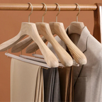 Suit & Trouser Hangers | Wide-Shoulder Camphor Wood | Set of 2