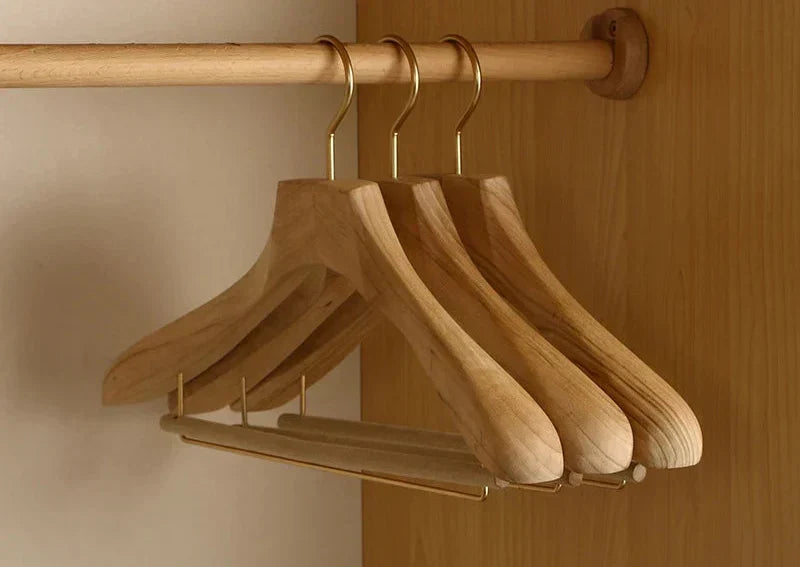 Suit & Trouser Hangers | Wide-Shoulder Camphor Wood | Set of 2