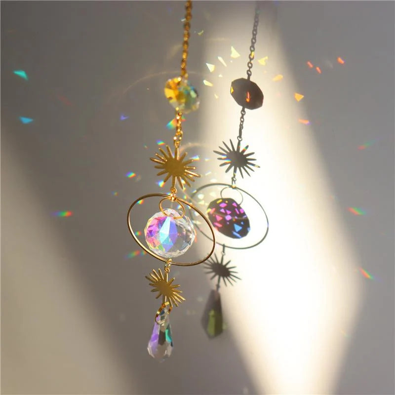 Sun Catcher | Rainbow Crystal Prism & Copper Chain