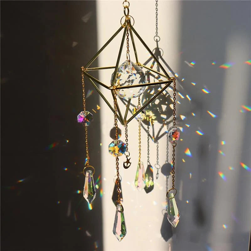 Sun Catcher | Rainbow Crystal Prism & Copper Chain