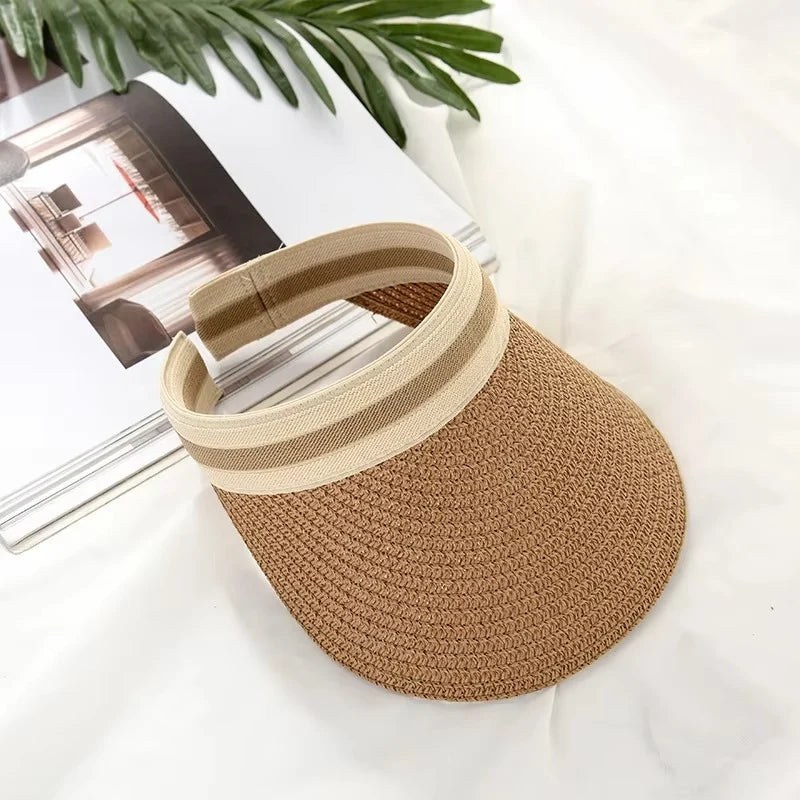 Sun Visor Hat | Straw Wide Brim & UV Protection