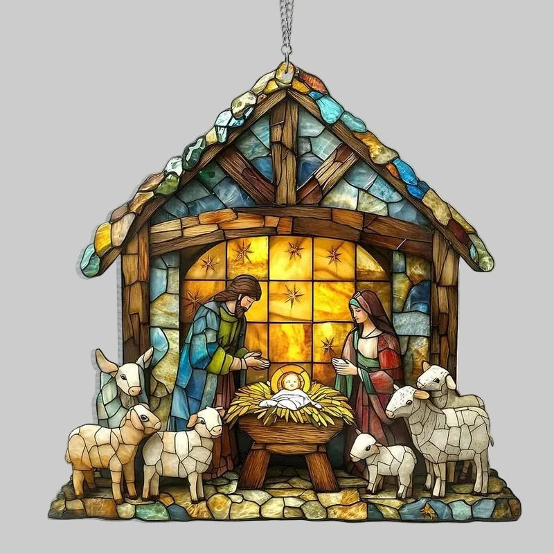 Suncatcher | Nativity Silhouette & Light-Reflective | 4 x 4 In