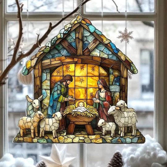 Suncatcher | Nativity Silhouette & Light-Reflective | 4 x 4 In