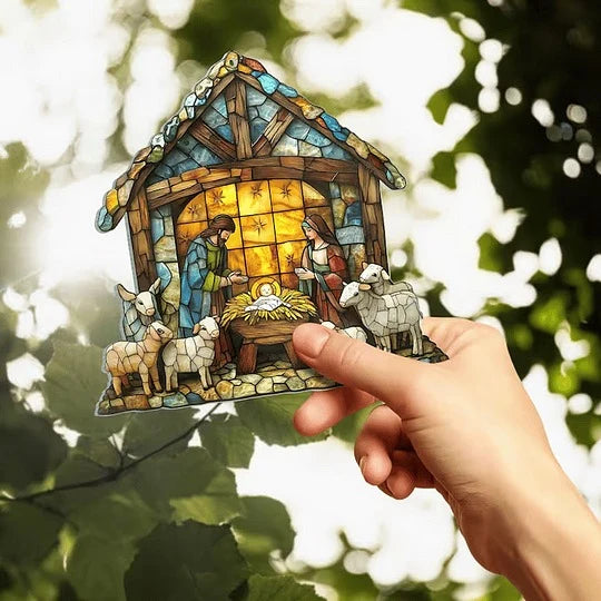 Suncatcher | Nativity Silhouette & Light-Reflective | 4 x 4 In