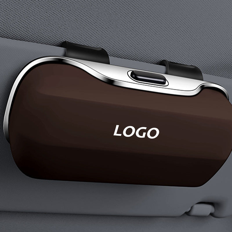 Sunglasses Case | Sun Visor Clip & One-Hand Opening | Microfiber Lined