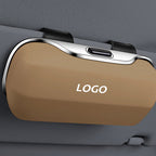 Sunglasses Case | Sun Visor Clip & One-Hand Opening | Microfiber Lined