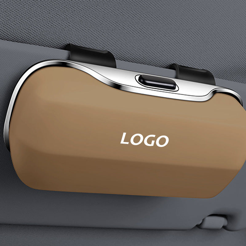 Sunglasses Case | Sun Visor Clip & One-Hand Opening | Microfiber Lined