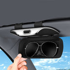 Sunglasses Case | Sun Visor Clip & One-Hand Opening | Microfiber Lined