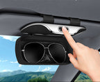 Sunglasses Case | Sun Visor Clip & One-Hand Opening | Microfiber Lined