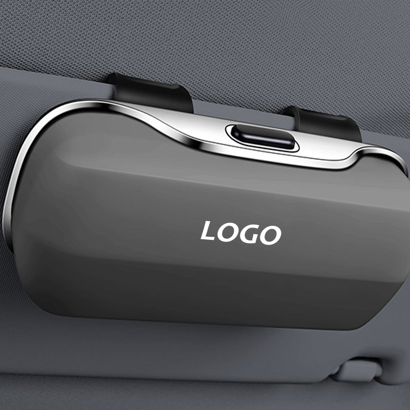 Sunglasses Case | Sun Visor Clip & One-Hand Opening | Microfiber Lined