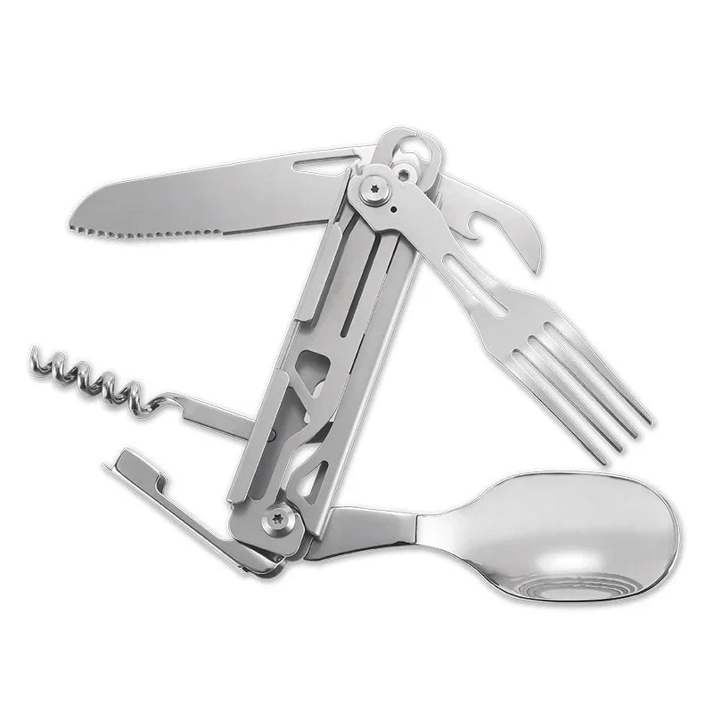Survival Multitool Card | Stainless Steel Saw & Cutlery | Pocket-Sized