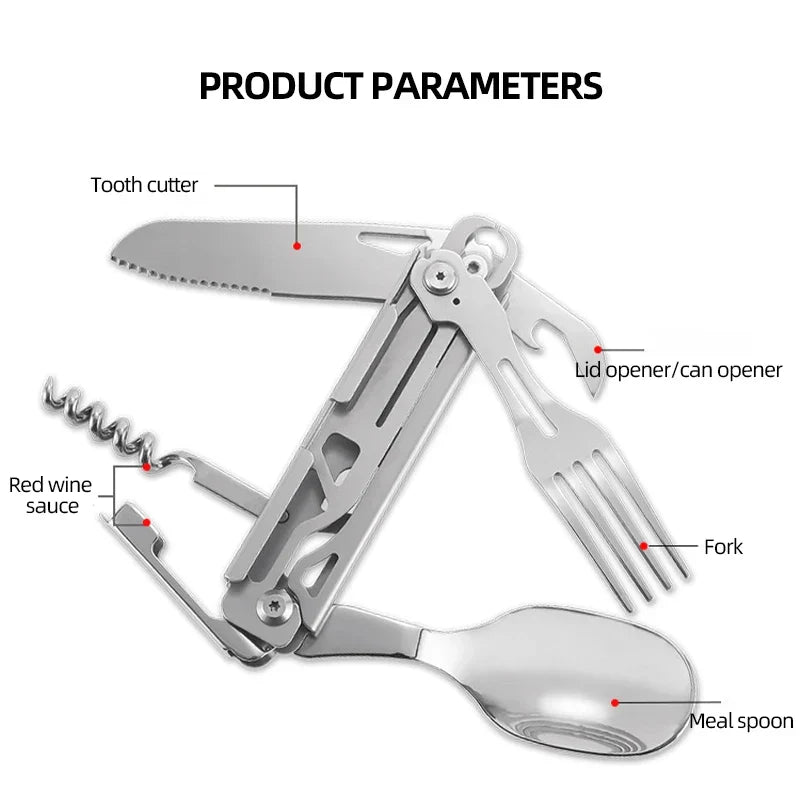 Survival Multitool Card | Stainless Steel Saw & Cutlery | Pocket-Sized