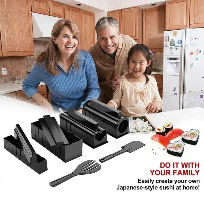 Sushi Making Kit | BPA-Free & Non-Stick Molds | 10-Piece Set