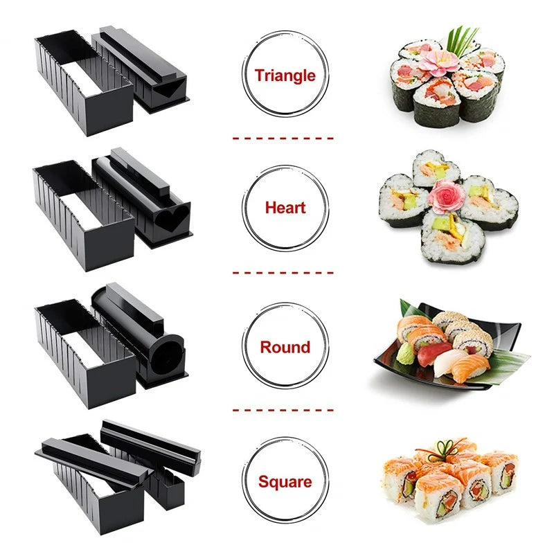 Sushi Making Kit | BPA-Free & Non-Stick Molds | 10-Piece Set