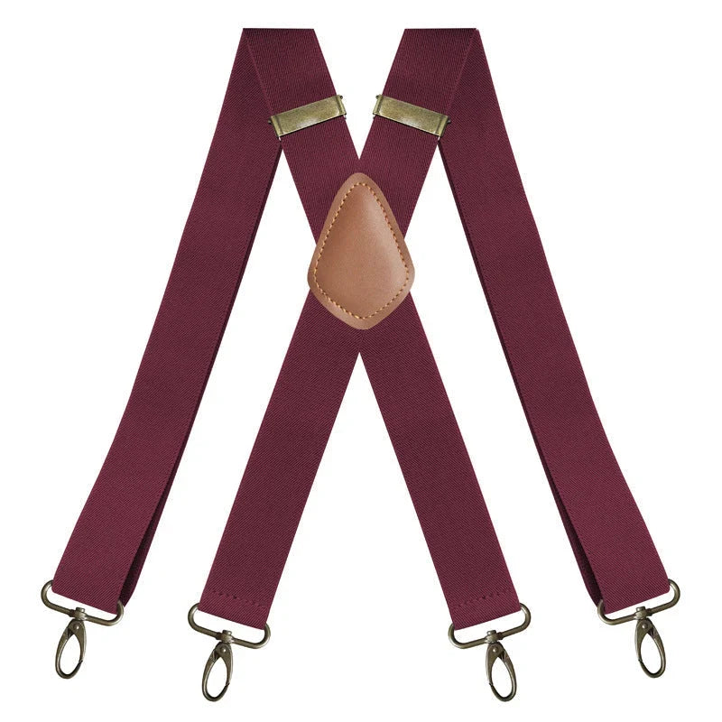 Suspenders | X-Back Adjustable & Lightweight | 4 Removable Clips