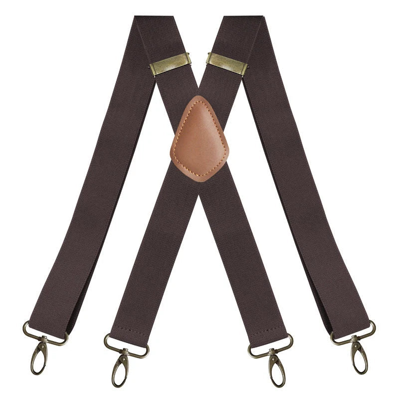 Suspenders | X-Back Adjustable & Lightweight | 4 Removable Clips