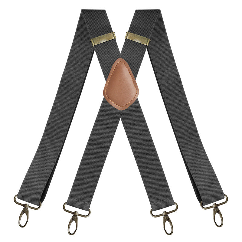 Suspenders | X-Back Adjustable & Lightweight | 4 Removable Clips