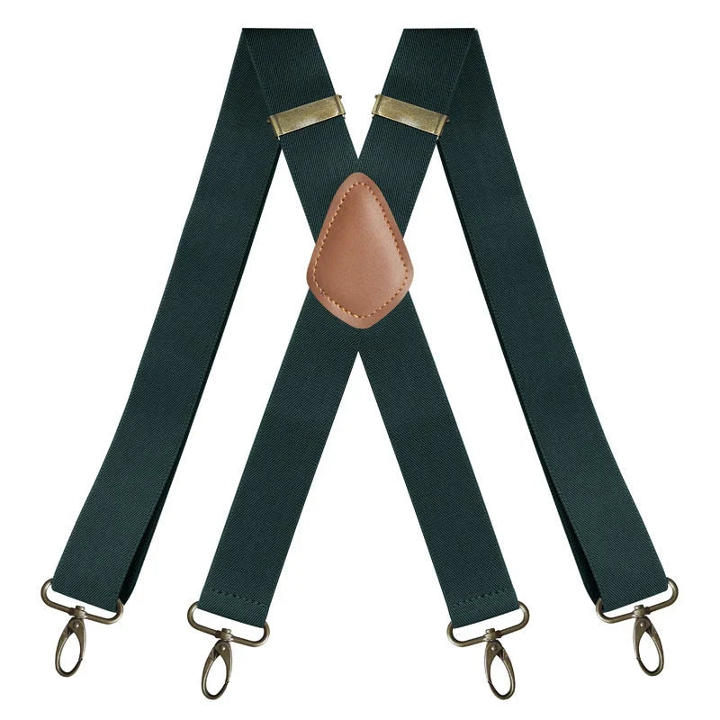Suspenders | X-Back Adjustable & Lightweight | 4 Removable Clips