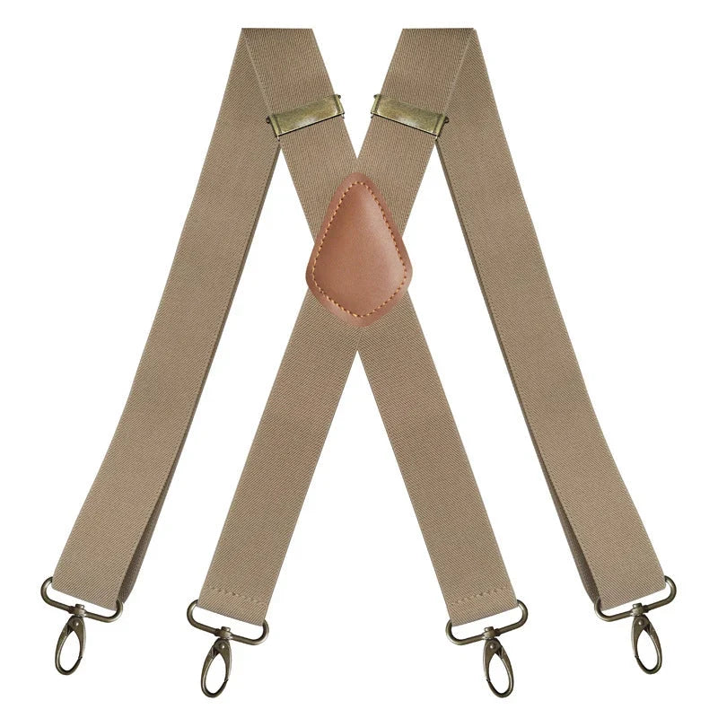 Suspenders | X-Back Adjustable & Lightweight | 4 Removable Clips