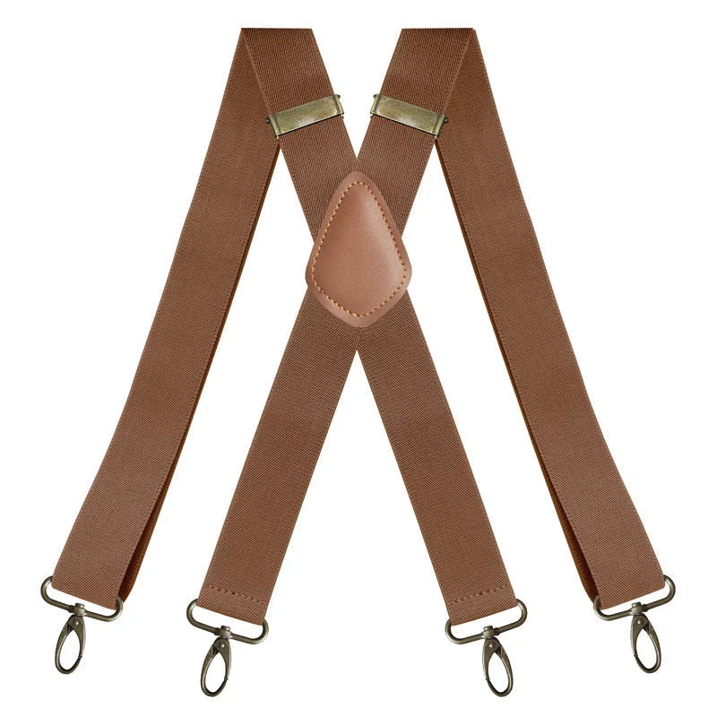 Suspenders | X-Back Adjustable & Lightweight | 4 Removable Clips