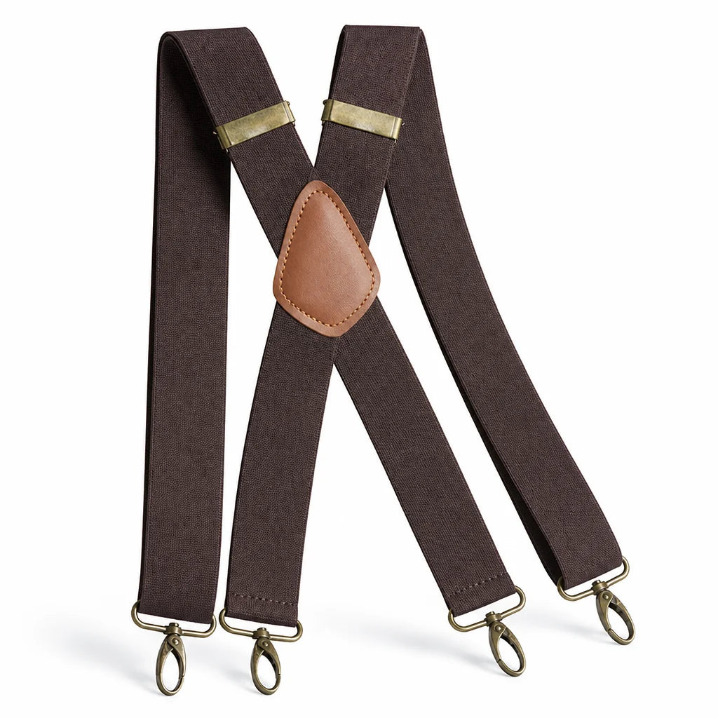 Suspenders | X-Back Adjustable & Lightweight | 4 Removable Clips