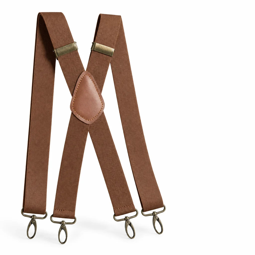 Suspenders | X-Back Adjustable & Lightweight | 4 Removable Clips