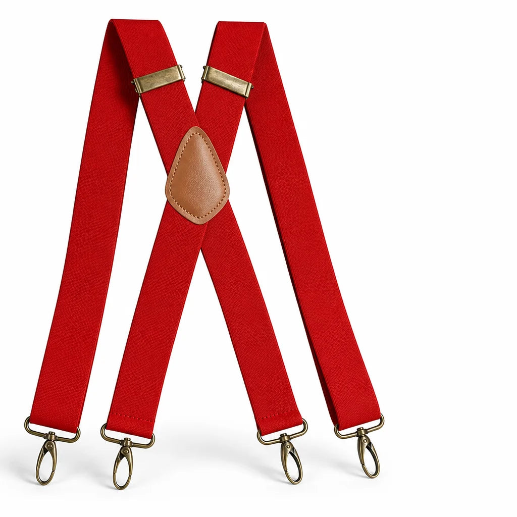 Suspenders | X-Back Adjustable & Lightweight | 4 Removable Clips