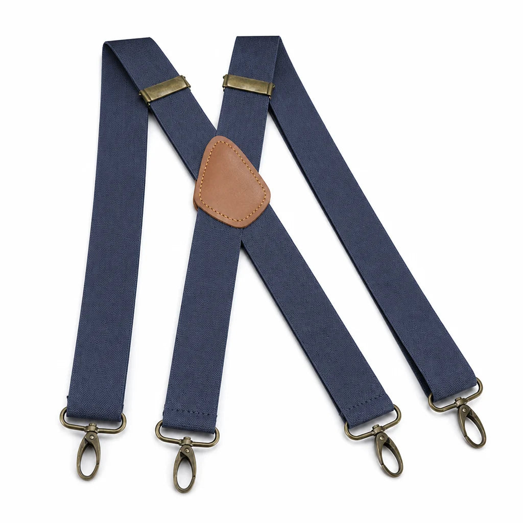 Suspenders | X-Back Adjustable & Lightweight | 4 Removable Clips