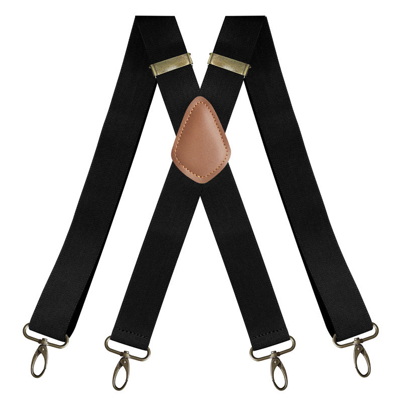 Suspenders | X-Back Adjustable & Lightweight | 4 Removable Clips