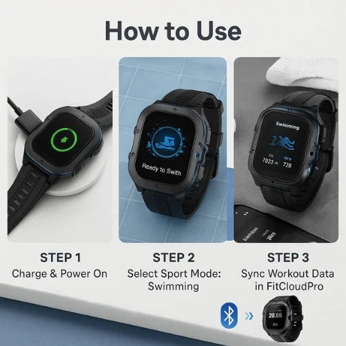 Swimming Smartwatch | Waterproof & Swim Fitness Tracking | 5ATM + IP69PX