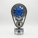 Table Clock | Industrial Gear & Chain | Silent Operation