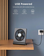 Table Fan | Ultra-Quiet & Compact | USB-Powered