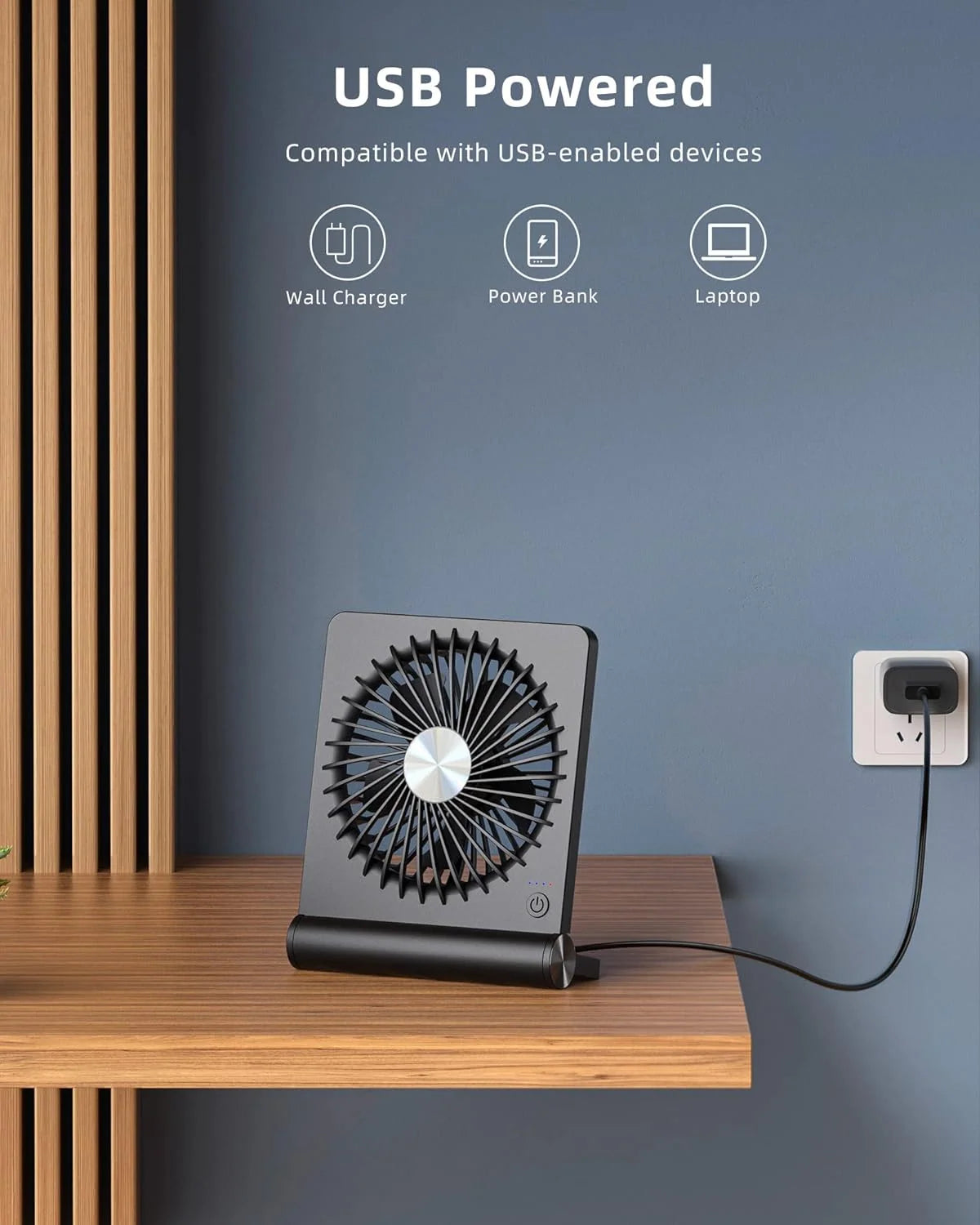 Table Fan | Ultra-Quiet & Compact | USB-Powered
