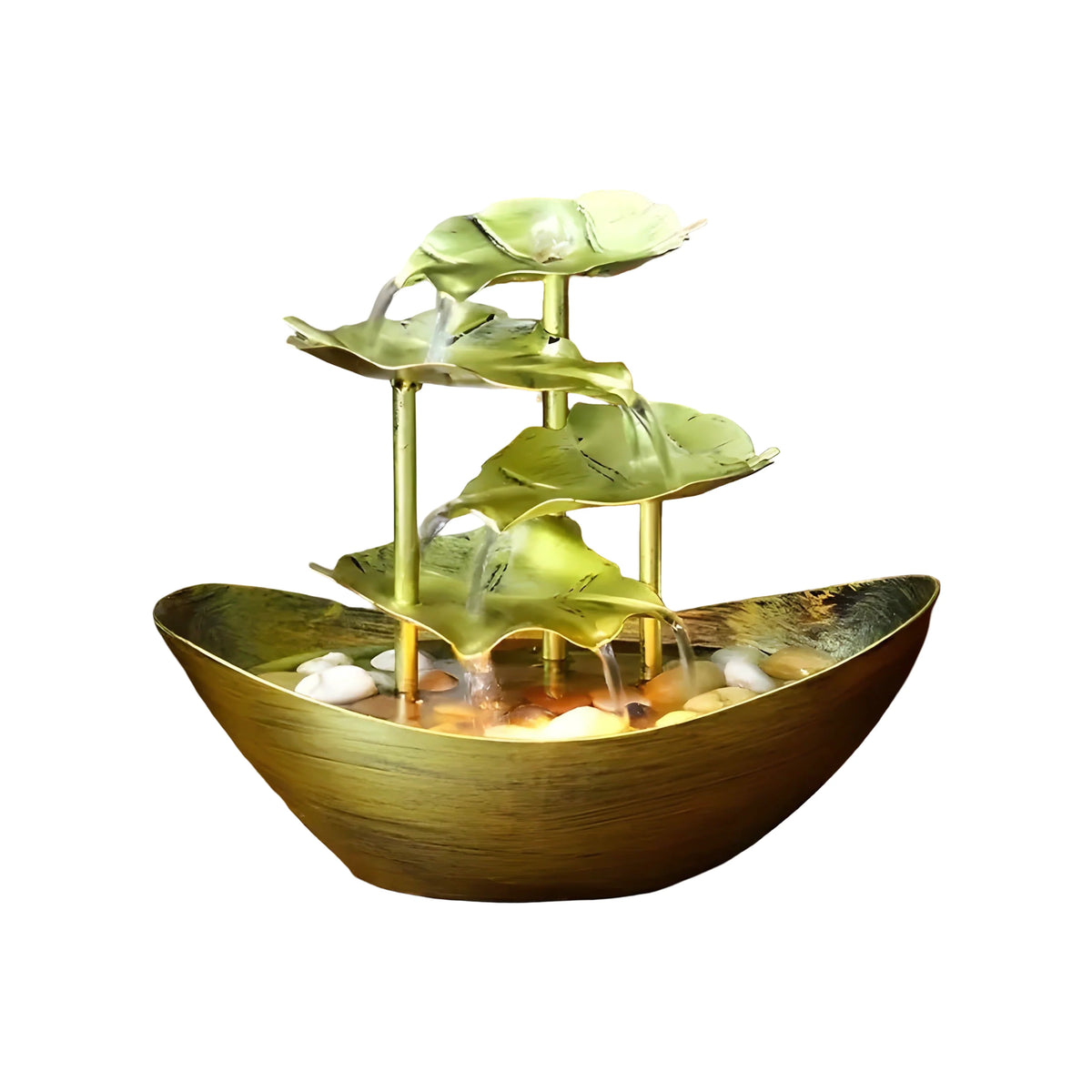 Table Fountain | Iron Leaf Design & LED Light