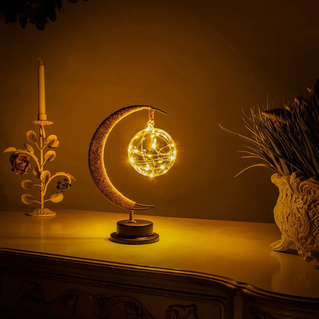 Table Lamp | 3D-Printed Lunar Surface & Battery-Powered