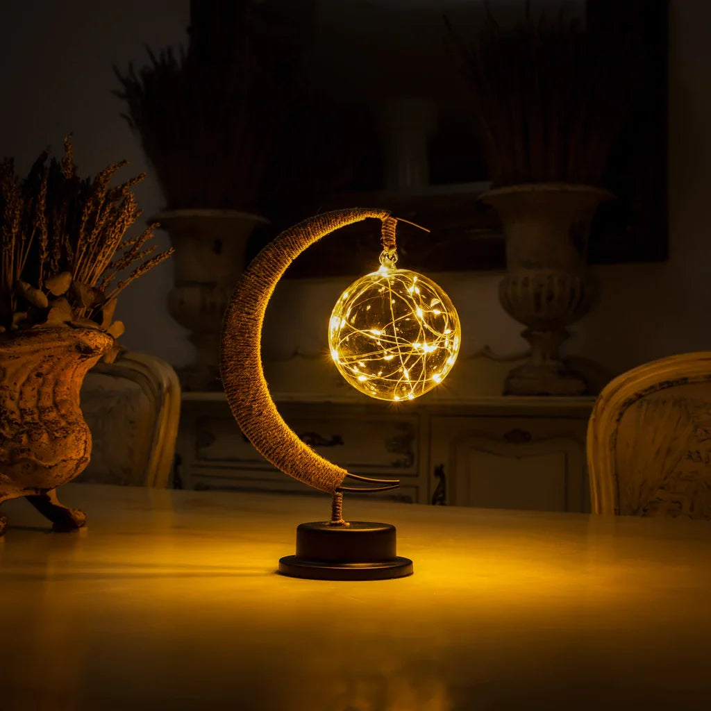 Table Lamp | 3D-Printed Lunar Surface & Battery-Powered