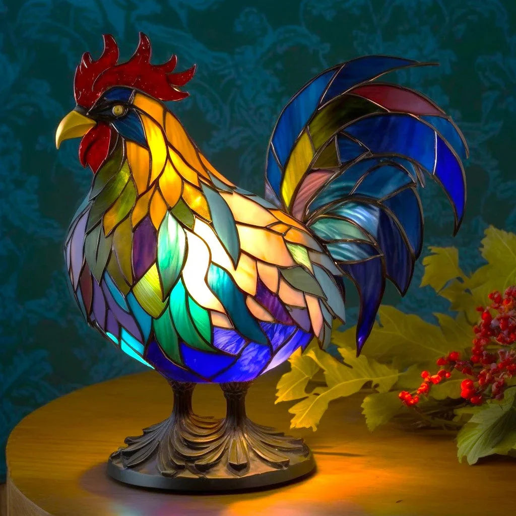 Table Lamp | Animal-Shaped Stained-Glass & Battery-Powered