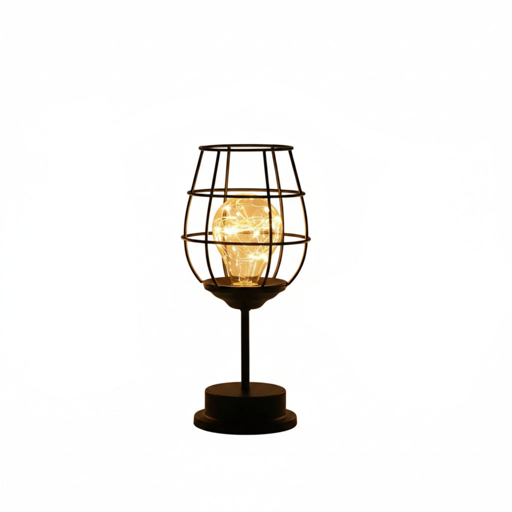 Table Lamp | Cordless LED & Open Steel