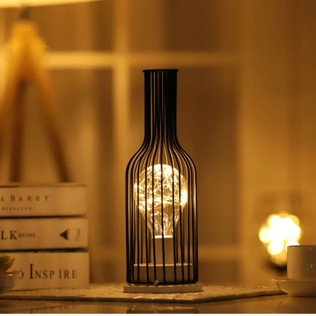 Table Lamp | Cordless LED & Open Steel